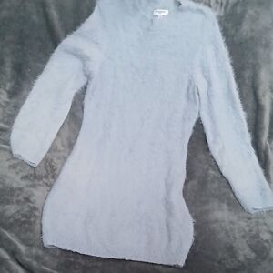 Cozy Light Blue Sweater Dress